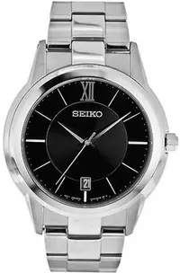 在飛比找Yahoo!奇摩拍賣優惠-【金台鐘錶】SEIKO 時尚黑 水晶玻璃 男錶 SGEF43