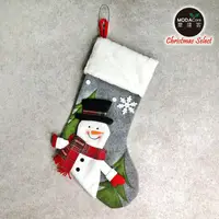 在飛比找松果購物優惠-摩達客耶誕-質感圍巾雪人灰色聖誕襪 (5.4折)