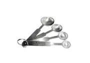 4 Pcs-Set Stainless Steel Commercial Bake Measuring Spoons Cup Silver TH