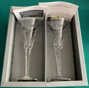 WATERFORD~PEACE TOASTING FLUTES~MILLENIUM COLLECTION~2 CRYSTAL CHAMPAGNE GLASSES