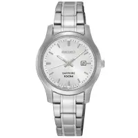 在飛比找Yahoo!奇摩拍賣優惠-【金台鐘錶】SEIKO 精工 女錶 石英錶 不鏽鋼錶帶 白色