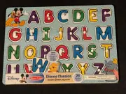 NEW - Melissa & Doug Disney Alphabet ABC Wooden Peg Puzzle - SEALED