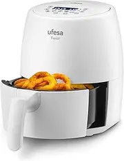 [Ufesa] Twist Fryer Hot Air Fryer, 2 L, Airfryer with 6 Programmes, 1200 W, Time Change, Temperature 80 °C to 200 °C, BPA-Free, Non-Stick Coating, Cool Touch, White, Amazon Exclusive