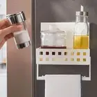 Spice Storage Rack Hanging Shelf Organizer Magnetic Storage Basket Household