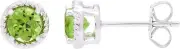 Peridot Rope Halo Stud Earrings in Sterling Silver