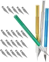 jojofuny 4Sets Carving with Precision Blades for Stencil Art Durable Handle Safe Storage Case Included
