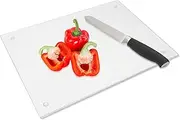 DHARANA Glass Cutting Board,10" x 14" Tempered Glass Cutting Board for Kitchen Counter,Scratch Resistant,Heat Resistant, with Non-Slip Feet