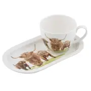 2pc Ashdene New Bone China 420ml Highland Herd Mug & Plate Breakfast Server Set
