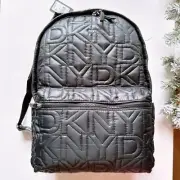 NEW DKNY BLACK BACKPACK Womens Maya Quilted Softshell Adjustable Straps