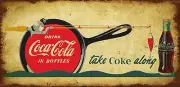 DRINK COCA COLA IN BOTTLES FISHING HEAVY DUTY USA MADE METAL ADVERTISING SIGN