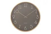 Karlsson Sencillo Wall Clock Dark Grey & Natural 40cm
