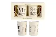 Mr and Mrs Mugs Set Always Right Wedding Gifts for the Bride Groom Coffee Cups