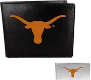Siskiyou Sports NCAA Texas Longhorns Leather Bi-fold Wallet & Money Clip, Black, One Size