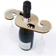 'Elephant Silhouette' Wooden Wine Glass / Bottle Holder (GH00006571)