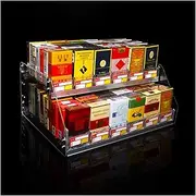 [CARLLEE] Cigarette Display Rack, Automatic Cigarette Pusher Tray, Plastic Automatic Cigarette Case, Transparent Acrylic Display Rack for Retail Stores(63x29x24cm)