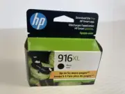 Genuine HP 916XL BLACK Ink Cartridge High Yield OEM 3YL66AN 140 New Sealed