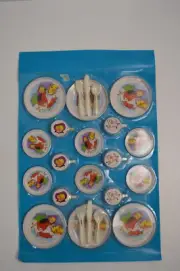 Vintage 1976 Arco industries Mary Had a Little Lamp Metal Dinner Set Toy Kitchen