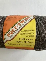 VTG Poly-Twist Macrame Cord - 4mm 110 Yards - Poly-Olefin Brown/white Mix