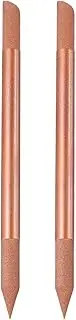 HARFINGTON 2pcs Glass Cuticle Pusher Tool Dual Ended Crystal Glass Cuticle Remover Manicure Stick for Nail Care Shaper Cuticle Filing, Orange