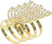 Jewish Chanukah Menorah Napkin Buckles 4pcs Gold Hanukkah Table Accessories for Home Dining Room