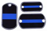 Thin Blue Line Vinyl Dog Tag - 3 Sizes - Great for Necklaces and Bracelets