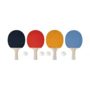 4Pcs Wood Table Tennis Racket Set Ping Pong Paddle Bats & Training Balls Bag AUS