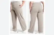 NWT - Athleta VENICE WIDE LEG Pull On Pants Khaki (Bluff) Gray Plus Sz 3X