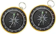 Totority Vintage Pocket Compass Keyring Aluminum Compass for Car Hiking and Outdoor Use