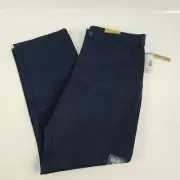 Boy's Husky 32 Dockers Navy Flat Front Approved School Wear Pants Slacks NWT FS