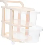 GARIOUANS Multifunctional Storage Trolley with Wheels Plastic Utility Cart for Bathroom Kitchen Bedroom Quick Assembly Organization for Crafts Makeup and More