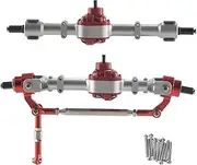 1/10 Front and Rear Axle Set for MN D90 D91 D96 D99S MN90 MN96 MN99 MN99S 1/12 RC Car Upgrade Parts,Silver RC Car Fr&on&t & Rear Complete Axle Aluminum Front & Rear Portal Axles