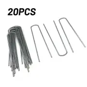 20X Metal Ground U-Shaped Tent Pegs Nails Camping Floor Hook Outdoor Garden-Ware