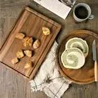 Black Walnut Wood Cutting Board Chopping Blocks Juice Groove Rectangular Tray L