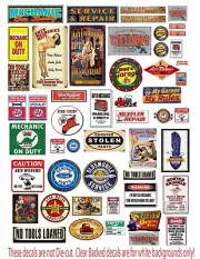 1:18 1:24 MECHANIC GARAGE SIGNS 1 DECALS FOR DIECAST & MODEL CAR DIORAMAS