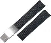KKFAUS Rubber Silicone Watch Strap for Longines Master Conquest HydroConquest L3 Watchband 21mm Waterproof Watchband (Color : Black Silver Clasp, Size : 21mm)