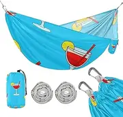 Summer Lemon Drink Blue 330lb Capacity Hammocks for Camping with Hanging Rope Portable Hammock for Outside Patio Backyard Poolside hamaca inflable para Piscina