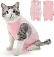 SlowTon Cat Surgery Recovery Suit - Hair Resistant Kitten Onesie for Cats After Surgery, Cone E Collar Alternative for Female Male Cats, Surgical Spay Recovery Suit for Abdominal Wound Skin Diseases