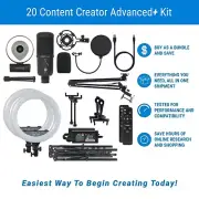 CONTENT CREATOR KIT ADVANCED+ (Ring Light With Stand, USB Microphone, 2K Webcam)