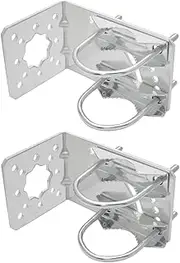 Antenna Mast Clamp,SiegYma 2Pcs Antenna Pole Mount Kits Starlink Mount with Double U-Bolts for Outside Home Antenna Pole Holder Adjustable Angle