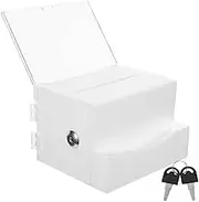 Gatuida Large Capacity Donation Box with Lock Multi Purpose Acrylic Ballot Box for Charity Business Cards and Raffle Tickets for Office and Event Use