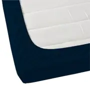Jenny Mclean Porto Fitted Sheet 100% Cotton Double 400TC - Navy