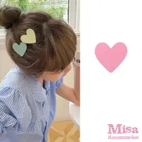 在飛比找momo購物網優惠-【MISA】愛心髮夾/韓國設計可愛糖果色浪漫愛心造型髮夾(6