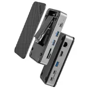 ORICO DPM2P9 10-in-1 M.2 SSD Enclosure Docking Station with Cooling Fan PD100W / 10Gbps Type-C*2 / 5Gbps USB3.0*2 / 10Gb