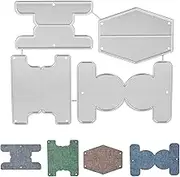 Framendino, 4 Pack Geometric Index Tab Die Cut Stencils Metal Bookmark Cutting Card Carbon Steel Embossing Template for DIY Scrapbooking Photo Decorative Paper Craft Making Supplies