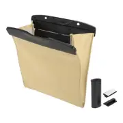 Car Trash Can Hanging Folding Front Seat Faux Leather Trash Bin Black Beige 1pcs