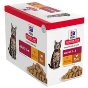 Hill's Science Diet Adult Poultry Selection Variety Pack Wet Cat Food Pouches - 12x85g