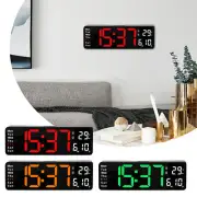 Large LED Digital Wall Clock Temperature Date Day Display USB Remote Control