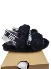 Ugg Oh-Yeah Girls TD Black Slides 1116636T Size 10 NWT NIB Toddlers