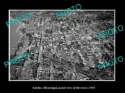 OLD LARGE HISTORIC PHOTO NATCHEZ MISSISSIPPI AERIAL VIEW OF THE TOWN c1930