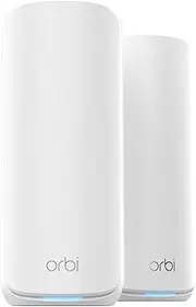 NETGEAR Orbi 870 Series Tri-Band WiFi 7 Mesh System (RBE872) - Router + 1 Satellite Extender, Security Features, Up to 21 Gbps, Covers Up to 400 sq. m., 150 Devices, 10 Gig Internet Port, BE21000